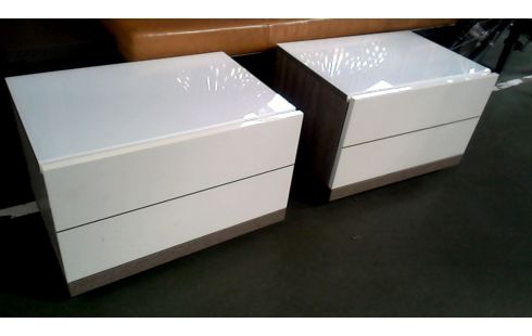 CHEVET L UNITE 1 TIROIR BLANCHE CERUSE, , BOIS LOOK