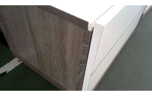 CHEVET L UNITE 1 TIROIR BLANCHE CERUSE, , BOIS LOOK