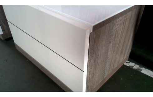 CHEVET L UNITE 1 TIROIR BLANCHE CERUSE, , BOIS LOOK