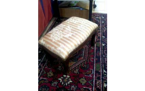 HOCKER HOLZ POLSTER GESTREIFT FLORAL