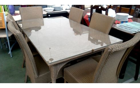 MESA DE COMEDOR MET, , 6 SILLAS HIELO
