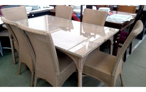 MESA DE COMEDOR MET, , 6 SILLAS HIELO