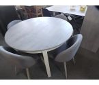 TABLE RONDE GRIS ET BLANC (1 ACCRO) 1 ALLONGE