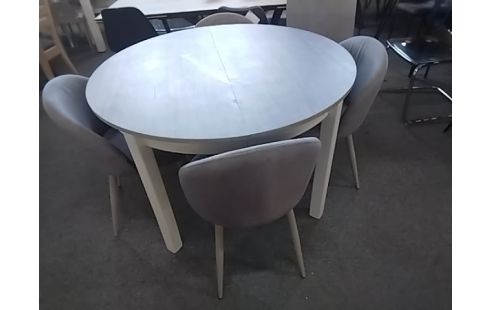 TABLE RONDE GRIS ET BLANC (1 ACCRO) 1 ALLONGE