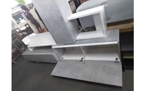 MEUBLE TV MEUBLE BAS ET HAUT GRIS