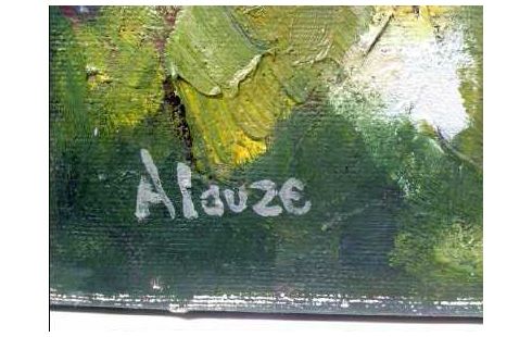ÖLGEMÄLDE <ALAUZE> SIGN. HÜGELLANDSCHAFT
