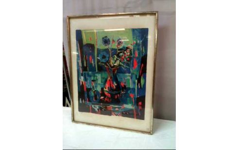LITHOGRAFIE I.R. SIGN. <T.AGOSTINI> BOUQUET