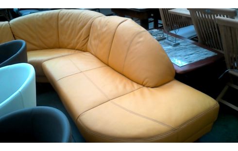 SALON D'ANGLE JAUNE CUIR