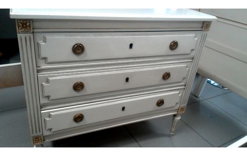 CHIFFONNIER STYLE LOUIS XVI BEIGE 3 TIROIRS