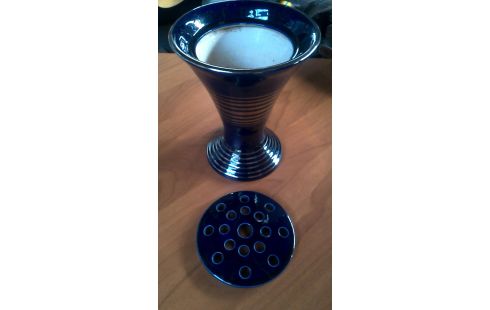 VAAS PIQUE FLEUR KOBALT BLAUW GOUD