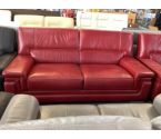CANAPE CUIR ROUGE 3 PLACES