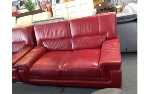 CANAPE CUIR ROUGE 2 PLACES