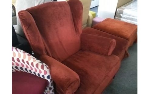 FAUTEUIL VELOURS ROUGE