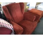 FAUTEUIL VELOURS ROUGE