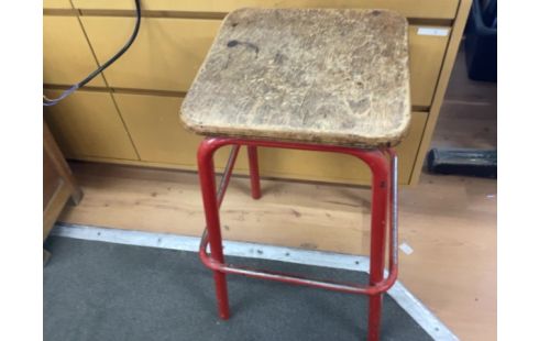 TABOURET METAL BOIS ANCIEN