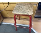 TABOURET METAL BOIS ANCIEN