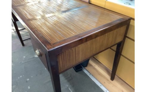 BUREAU BOIS EXOTIQUE 2 TIROIRS