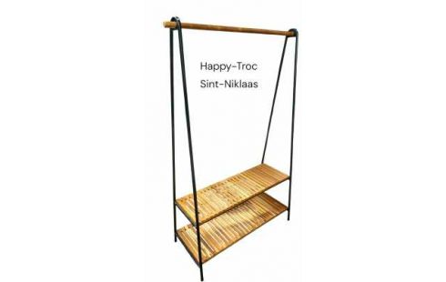 ETAGERE NOIR METAL, , BOIS