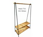 ETAGERE NOIR METAL, , BOIS