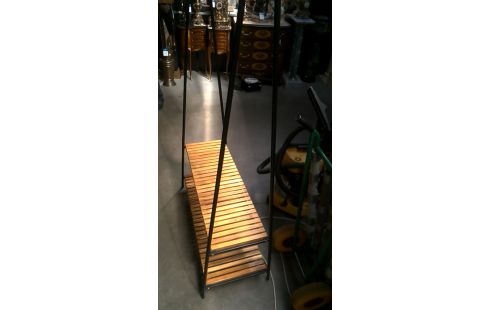 ETAGERE NOIR METAL, , BOIS