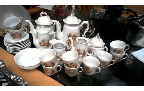 KAFFEESERVICE ALT WEISS PORZELLAN