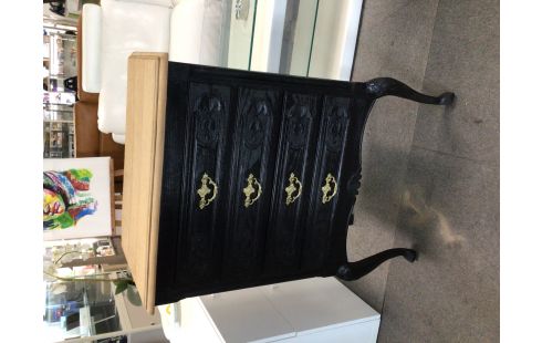 COMMODE STYLE LOUIS XV PATINE NOIR 4T