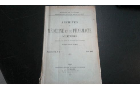 MEDECINE ET PHARMACIE  MILITAIRE