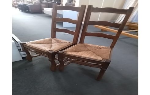 CHAISES LOT DE 4 ASSISE PAILLE