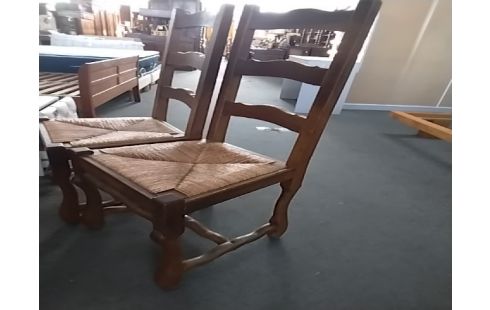 CHAISES LOT DE 4 ASSISE PAILLE