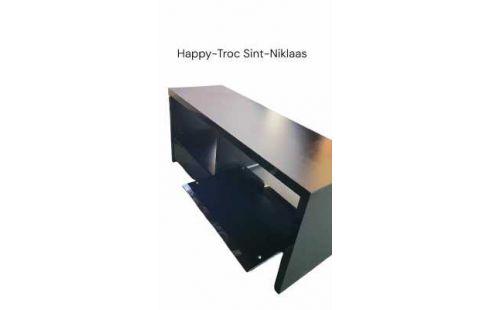 MEUBLE TELE, , MEUBLE HIFI NOIR 2 TIROIRS