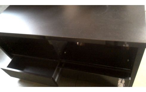 MEUBLE TELE, , MEUBLE HIFI NOIR 2 TIROIRS