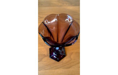 VASE, , TROMPETTE BORDEAUX GLACE