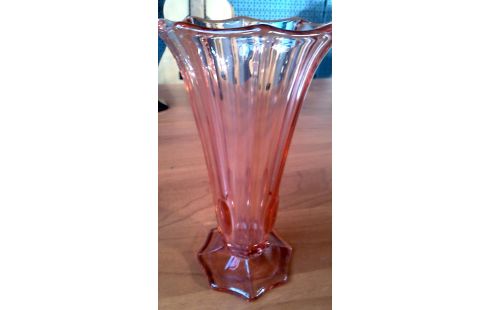 VASE, , TROMPETTE ROSE GLACE