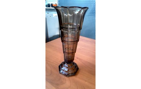 VASE, , TROMPETTE BRUN GLACE