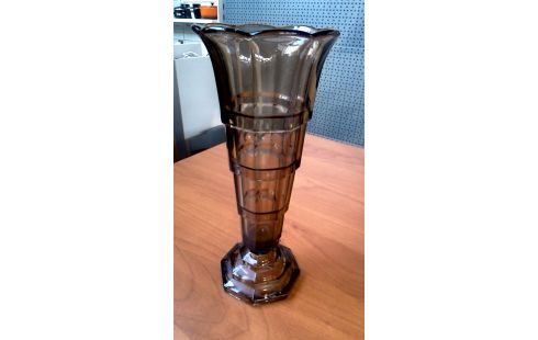 VASE, , TROMPETTE BRUN GLACE
