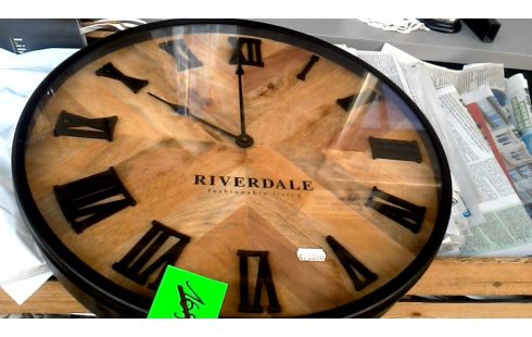 UHR RUND SCHWARZ MET, , HOLZ