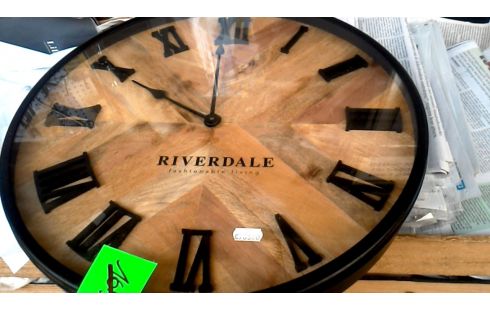 UHR RUND SCHWARZ MET, , HOLZ