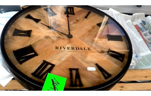 UHR RUND SCHWARZ MET, , HOLZ