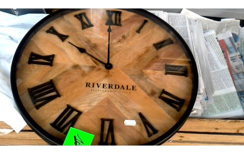 UHR RUND SCHWARZ MET, , HOLZ