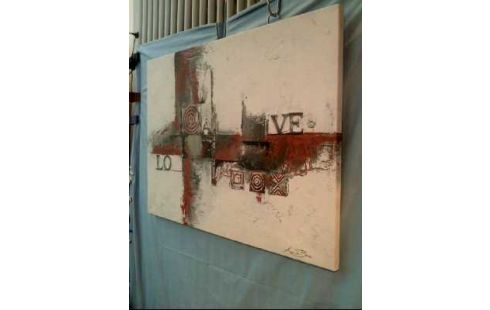KUNSTDRUCK AUF LEINW. <LO-VE> SIGNIERT