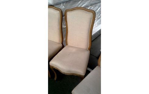 6 CHAISES BEIGE TISSU