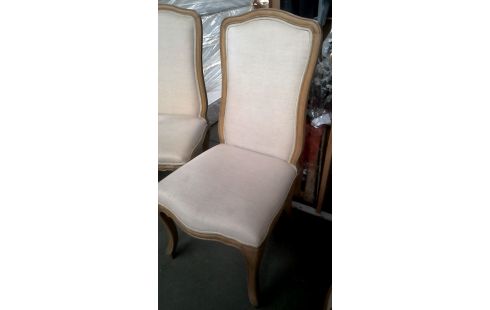 6 CHAISES BEIGE TISSU