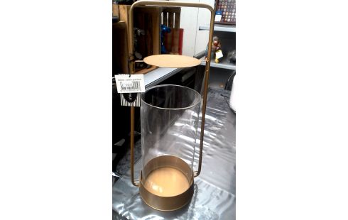 LANTERNE ROND OR COULEUR METAL GLACE