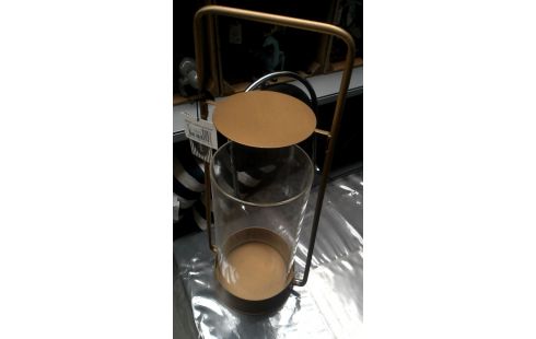 LANTERNE ROND OR COULEUR METAL GLACE