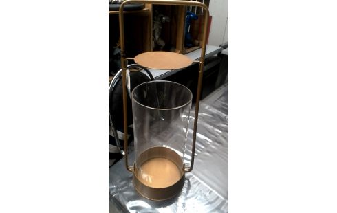 LANTERNE ROND OR COULEUR METAL GLACE
