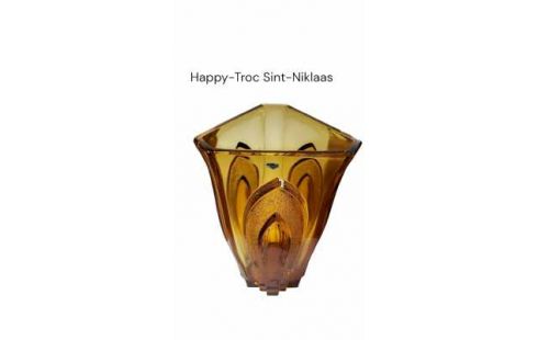 VASE ART DECO. BRUN GLACE