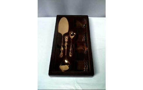 BESTECK-SET <DECORE> GOLDF. 7-ST. UNV. VINT.
