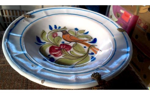 ASSIETTE ANTIQUE, , OISEAU ESPAGNOL