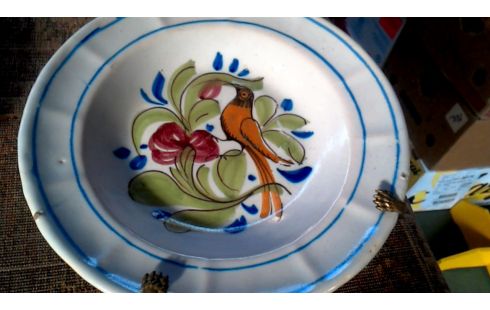 ASSIETTE ANTIQUE, , OISEAU ESPAGNOL