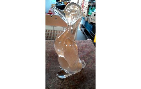 STATUETTE, , CANARD PATE DE VERRE